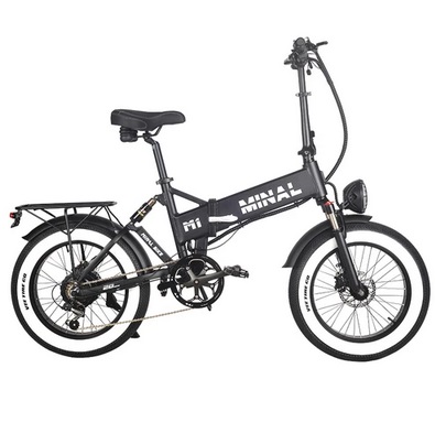 Minal M1 Pro Foldable E-bike 20*4.0 Fat Tires 48V 12.8Ah Battery 750W Motor 50-75 Range 25km Max Speed Black