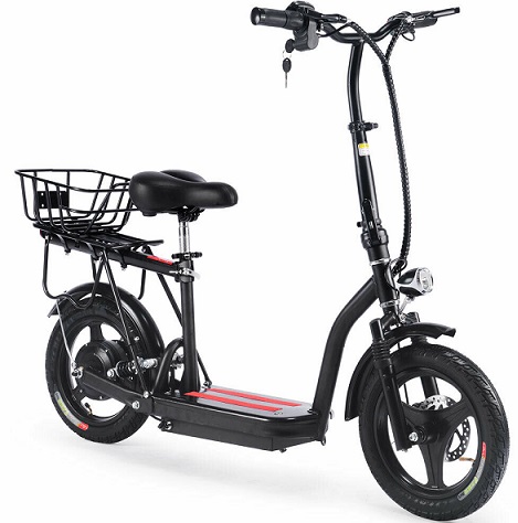 MotoTec Cruiser 48v 350w Lithium Electric Scooter Black