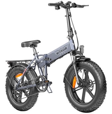 ENGWE EP-2 Pro Folding Electric Bike 2022 Version 20 Inch Fat Tire 750W Motor 13Ah Battery 35km/h Max Speed 100km Range Mountain Beach Snow Bicycle Dual Disc Brake - Gray