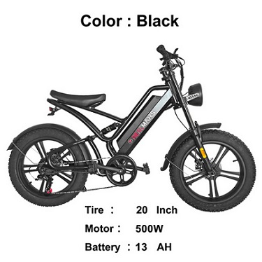 REALMAXS 20 inch Electric bicycle 500W men\'s Mountain bike E bike Adult Electric bike Electric dirt bike 48V 13AH