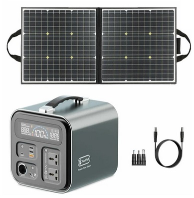 Flashfish UA1100 1200W 1100Wh 200-240V Power Station + SP 18V 100W Foldable Solar Panel Emergency Power Supply Kit