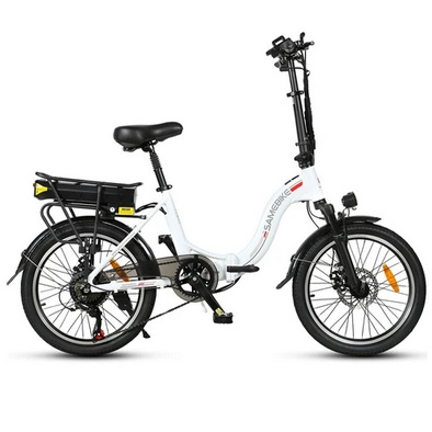 Samebike JG20 Smart Folding Electric Moped Bike 350W Motor 10Ah Battery 32km/h Max Speed 20 Inch Tire - White