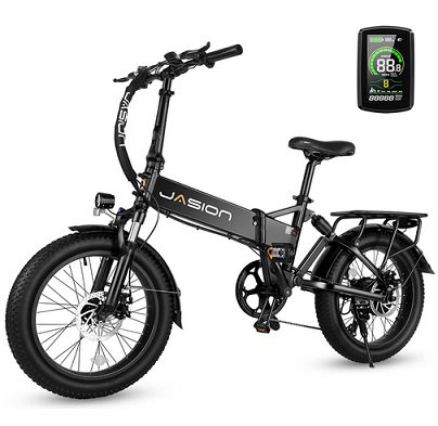 Jasion EB7 Electric Bike for Adults, 500W Motor 20MPH Max Speed, 48V 10AH Removable Battery, 20\