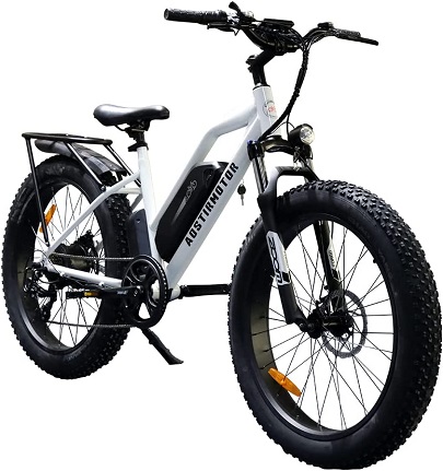 AOSTIRMOTOR S07-G Electric Bike 750W 48V 13AH Fat Tire Ebike with Rack and Fender, 26.0\