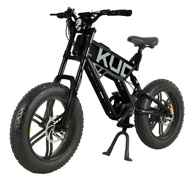 KUGOO T01 Electric Bicycle 48V 500W Motor 13Ah Battery 20*4.0 Inch Fat Tires 38Km/h Max Speed Shimano 7-Speed Gears Hydraulic Brakes 50-65KM Mileage 150KG Load Electric Mountain Bike - Black