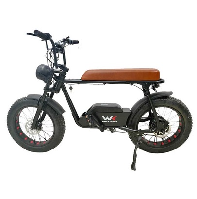 WELKIN WKEM003 Electric Bike 20*4.0 Inch Fat Tires Retro Bicycle 1200W Motor 48V 18Ah Battery 60-70KM Range 45Km/h Max Speed 200KG Max Load - Black