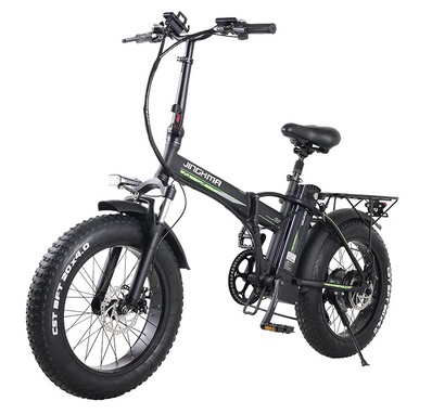 JINGHMA R8 800W 48V 15Ah 20inch Electric Bicycle 90KM Mileage Range 120KG Payload Electric Bike - Black