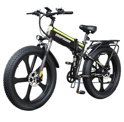 DEEPOWER H26 Pro (GR26) Electric Bike 26*4.0 Inch Fat Tire 48V 1000W Motor 17.5Ah Battery 60Km/h Max Speed Shimano 7 Speed Gear 150KG Load