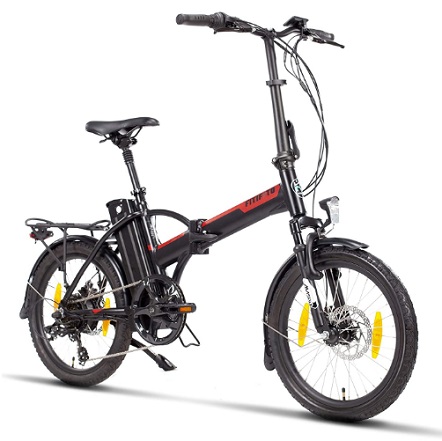 Fitifito Paris FD20 Plus 20-inch Electric Bicycle, Folding Bike Folding Bike E-bike Pedelec 36 V 250 W Bafang Rear Engine, 6061 Aluminium Frame, Matt Black/Grey