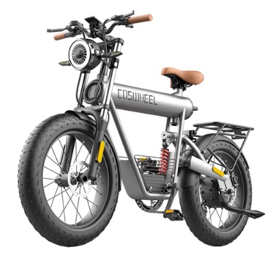 COSWHEEL T20R All-Terrain E-Bike, 20*4.0 Inch Fat Tires, 750W Brushless Motor 45km/h Max Speed, 20Ah Battery for 150KM Long Range 150kg Load