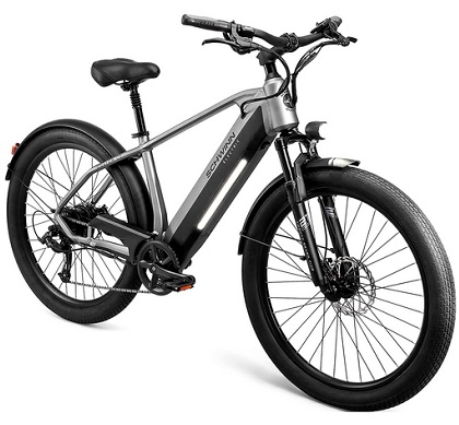 Schwinn Coston Adult Electric Hybrid Bike, Step-Thru and Step Over Frames, Multiple Colors