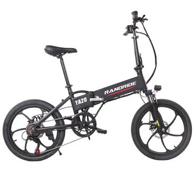 RANDRIDE YA20 Electric Bike 500W Motor 40km/h Max Speed 48V 12.8Ah Battery 80-90 Max Range 20*1.95\'\' CST Tires 120kg Load Shimano 7 Speed