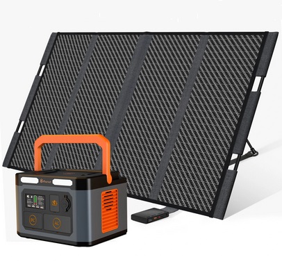 Foursun 1500W Portable Power Station 1598.4Wh with 18V 100W Solar Panel for Outdoor Home Emergency Electric Power Source
