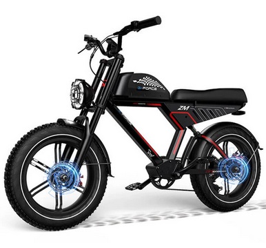 G-FORCE ZM-20Ah Electric Bicycle 750W 48V 20AH Battery 20*4.0 Inch 95-130KM Mileage Range Max Load 180KG