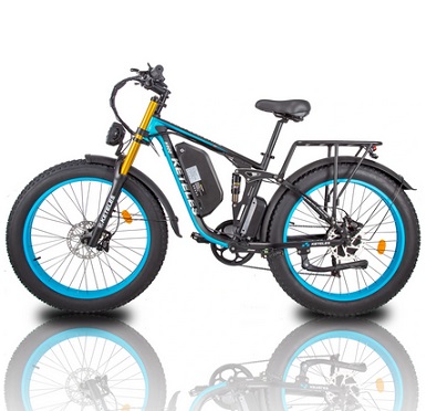 KETELES K800P Electric Bike 48V 17.54AH Removable Battery 1000W Motor 26inch Tires 75KM Max Mileage 200KG Max Load Electric Bicycle USA Direct - Black blue
