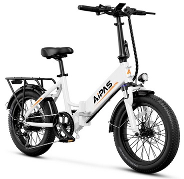 Aipas A2 Series Folding Electric Bike, 20\'\' Fat Tire Electric Bike with 750W Motor, 48V/11.6AH Removable Battery, 28MPH Max Speed, 55 Mile Range, Step-Through Frame and Shimano 7-Speed