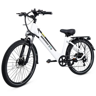 Kornorge C7 Electric Bike 26in Tires, 350W Motor, 36V 12.5Ah Battery, 32km/h Max Speed, 50km Range, Mechanical Disc Brake - White