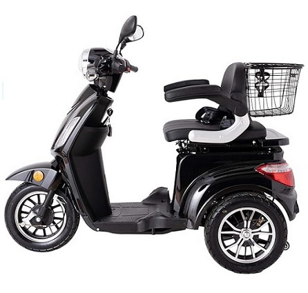 GreenPower ZT500 Electric Mobility Scooter 900W Motor 3 Wheeled with Extra Accessories Package: Mobility Scooter Waterproof Cover, Phone Holder, Bottle Holder - Black