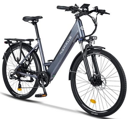 Nakxus 26M208 Electric Bike 250W 26\'\' trekking bike e-city bike with 36V 12.5Ah lithium battery for long range up to 100KM, EU-compliant folding bike with app