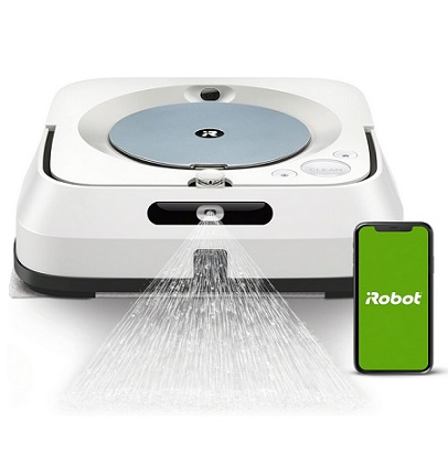 iRobot connected floor mop Braava jet m6134 - precise spray - Dry mopping or sweeping - Compatible Roomba 900, i, s and j, voice assistants-targeted cleaning-Recharging and resumption of work
