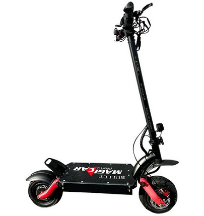 Magiccar X Bullet Electric Scooter 3400W 52V 25Ah Battery Motor 11in Tire with Maximum Speed 25km/h and 80km Range - Black