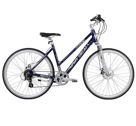 Vitesse VIT0007 Beam Lightweight Electric Bike for Adults, 50 Miles Range, 8 Speed Gears with 250w Rear Motor for a Smooth Comfortable Ride With Gel Saddle & Info Screen, 19\