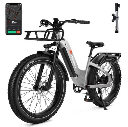 FD FREEDARE Eden Electric Bike Adults GPS Smart App Control 750W BAFANG Motor 48V 20Ah Samsung Battery Fat Tire Ebike,Electric Bicycle,90Miles Range,28MPH Max Speed UL Certificate