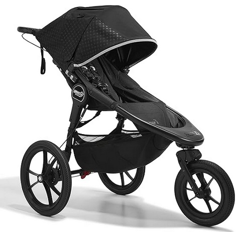 Baby Jogger Summit X3 All-Terrain Jogging Pushchair | Foldable 3-Wheel Exercise Stroller | Midnight Black