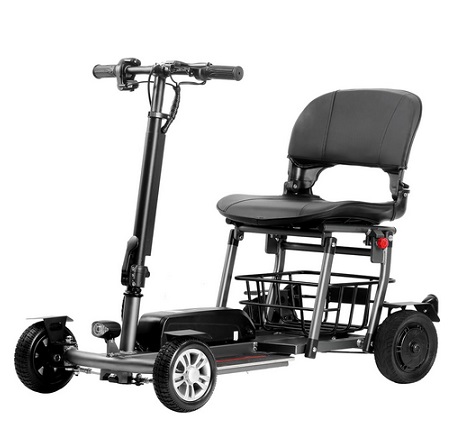 Klano KLX4 - Lightweight (Only 50 lbs) 4 Wheel Foldable Mobility Scooters for Adults and Seniors - Airline Friendly - Detachable Lithium Battery 15 Mile Long Range - 265lbs Capacity