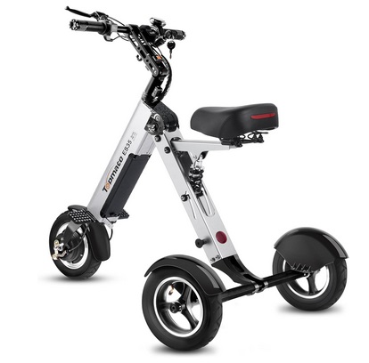 TopMate ES35 Powered Mobility Scooter 3 Wheels Foldable Trike with Seat for Adults, Lightweight Electric Scooter with Removable 36V 7.8AH Battery, Reverse Function & Key Switch for Commute and Travel