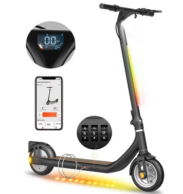 Atomi Alpha Lite Electric Scooter 650W Motor Electric Scooter with 19 Miles Long Range, 15.6 Mph Speed, Portable Folding Commuting Scooter for Adults