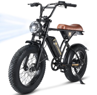 CycRun Electric Bike for Adults 750W Motor with 374.4WH Battery, 20MPH 55Miles Moped Style Ebike for Adults, 20\