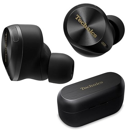 Technics Premium Hi-Fi True Wireless Bluetooth Earbuds with Advanced Noise Cancelling, 3 Device Multipoint Connectivity, Wireless Charging, Hi-Res Audio + Enhanced Calling - EAH-AZ80-K (Black)