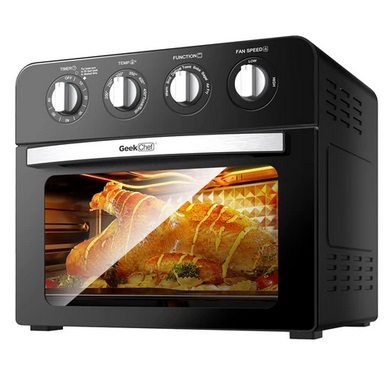 Geek Chef GTO23PB 7 in 1 Air Fryer Oven, 1700W Power, 6 Slice 24.5QT Air Fryer Toaster Oven Combo, 3 Rack Positions