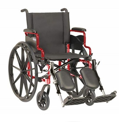 Invacare 9XT-V22 Series 9000XT High Performance Lighter Weight Wheelchair with Desk Length Arms and Elevating Legrest with Padded Calf Pad, 18\