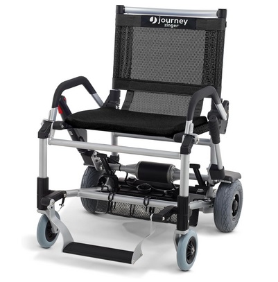 Journey Zinger Electric Power Chair for Adults – Lightweight, Foldable, All Terrain Chair for Seniors – Up to 8 Mile Range at a Fast 6 mph – Weighs Only 42 lbs, TSA Approved – 2-Handed Control, Black