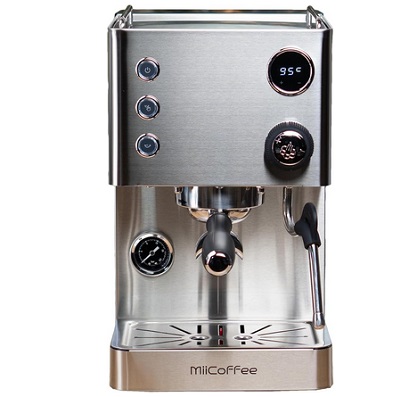 MiiCoffee Apex Espresso Machine, Brushed Stainless Steel