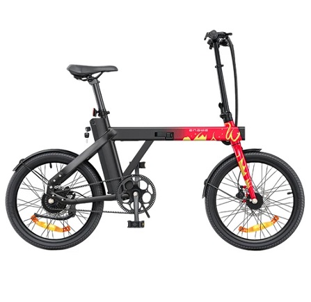 ENGWE P20 Ace Limited Edition Folding Electric Bike, 20in Tire, 250W Silent Motor Torque Sensor, 36V 9.6Ah Battery, Carbon Belt, 100km Range, 25km/h Max Speed, Hydraulic Disc Brake, 18.5kg Light Weight, Turn Signal