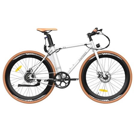 Fafrees F1 Electric Bike, 250W Motor, 36V 10AH Battery, CST 700C*38C Tires, 25km/h Max Speed, 90km Max Range, Dual Mechanical Disc Brakes - Orange White