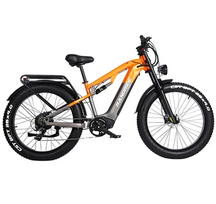 RANDRIDE YX80 Electric Bike, 1500W Brushless Motor, 48V 20Ah Battery, 26x4.0\'\' CST Fat Tire, 50km/h Max Speed, 124km Max Range, Rear Shock Absorber, Shimano Hydraulic Brakes, Shimano 7 Speed, LCD Display