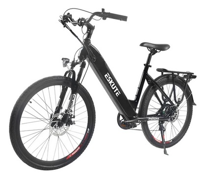 ESKUTE ES-27.5-CS Electric Bike, 500W Motor, 48V 15Ah Battery, 27.5 x 2.1\'\' Tires, 35km/h Max Speed, 96km Range, LCD Display - Black