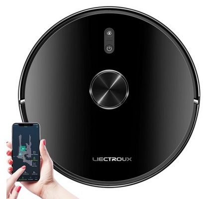 Liectroux X6 Robot Vacuum Cleaner, 6500Pa Suction, LDS Laser Navigation, 235ml Water Tank, 400ml Dustbin, 5 Maps Saved, 2600mAh Battery, App/Voice Control