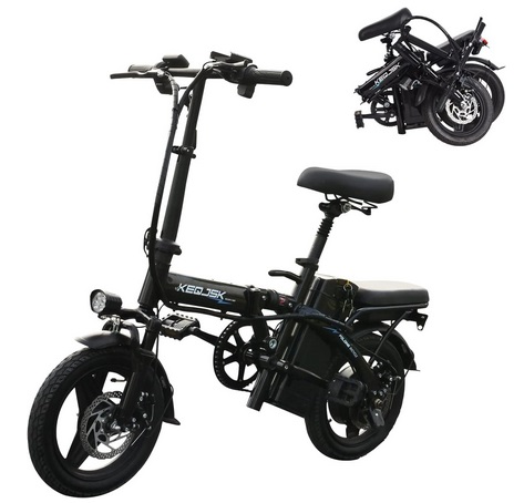 KEQJSK Foldable Adult Electric Bike 400W Motor 32km/h Max Speed,14\