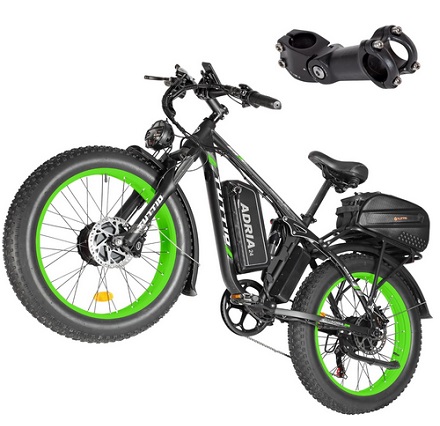 Tuttio Adria Mountain Bike Peak 4000W 52V 30Ah Dual Motor Electric Bike 24\'\' Fat Tire 68KM/H 210N.M Ebikes for Adults Men Women