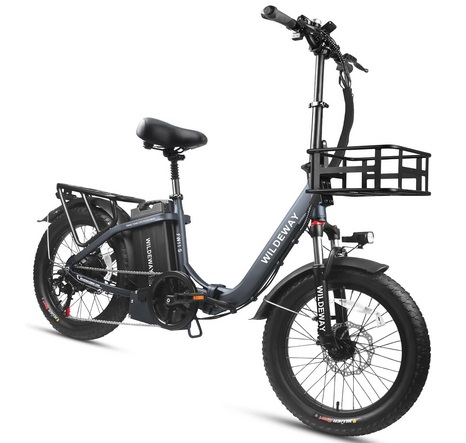 Wildeway FW11S Folding Electric Bike for Adults Step Thru Electric Bicycles for Women Men 20\