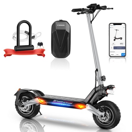 Circooter Raptor pro T8 Electric Scooter 1600W(Dual Motor) 48V 20Ah 960Wh Battery 45 KM/H Top Speed, 60 KM Long Range, Off-Road EScooter with Dual Suspensions, 11\'\' Pneumatic Tires, 360°Lighting Foldable Commute Scooter