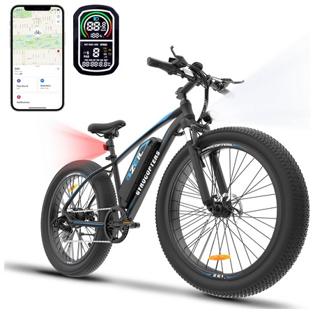 Gyrocopters Zeil Mountain Electric Bike| 27.5*3 Inch Fat Tire | UL2849 Safe Ebike | Range upto 91Km Speed upto 40Km/h, 48V 480Wh Peak 826W Brushless Motor | With SMART ANTI-THEFT GPS TRACKER