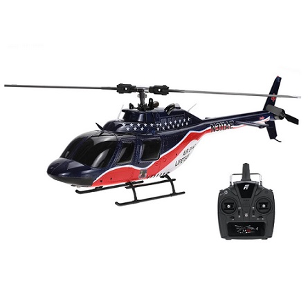 Eachine E186 1:27 Bell-206 Scale 2.4G 6CH Altitude Hold Optical Flow Positioning Dual Brushless Motor RC Helicopter - with 3 Batteries