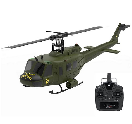 Eachine E190 1:34 UH-1 HUEY Scale 2.4G 6CH Altitude Hold Optical Flow Positioning Dual Brushless Motor RC Helicopter - with 3 Batteries