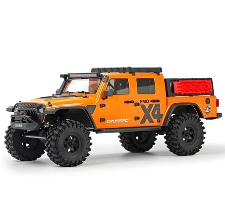 CROSSSRC EMO X4 1/8 2.4G 4WD 50km/h RC Car Rock Crawler Big Leopard Off-Road Climbing Truck LED Light Pickup Rescue Vehicles Models Toys Front Rear Locked Differential - Orange